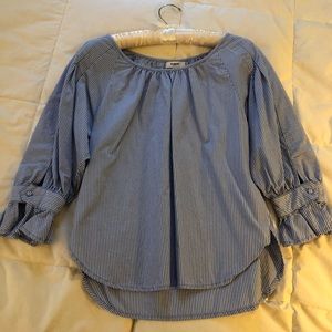 Pinstriped long sleeve blouse